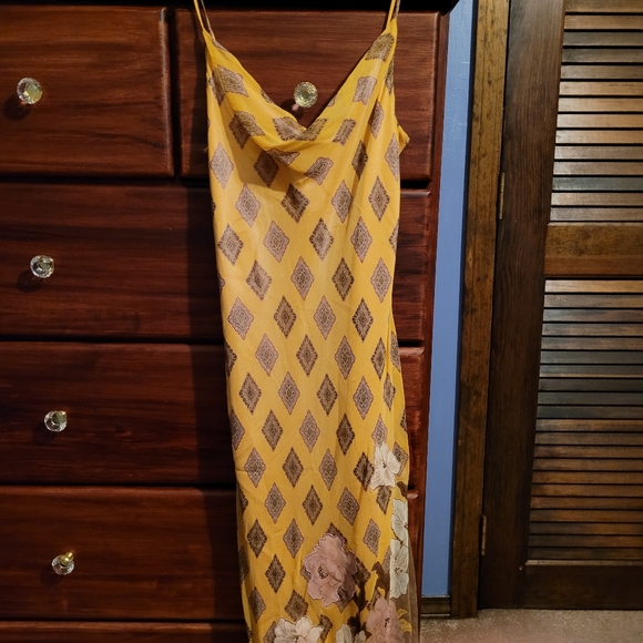 Laundry By Shelli Segal Dresses & Skirts - Laundry Floral Spaghetti Strap Dress Orange Brown Scoop V-Neck Women's Size 8